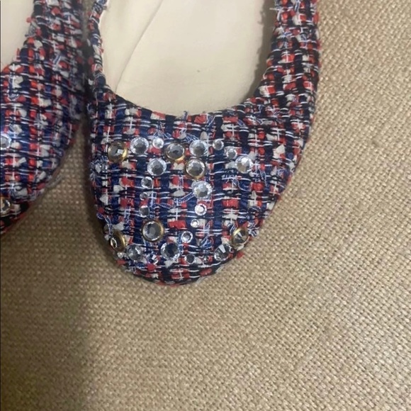 Chanel multi tweed crystal CC logo flats - Picture 2 of 7